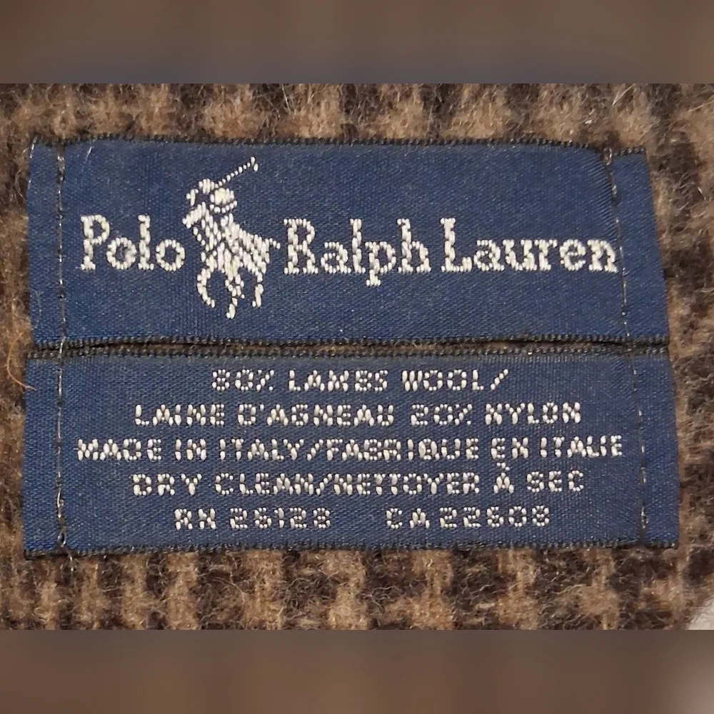 EUC Polo Ralph Lauren Reversible Plaid & Gingham Wool Blend Casual Unisex Scarf